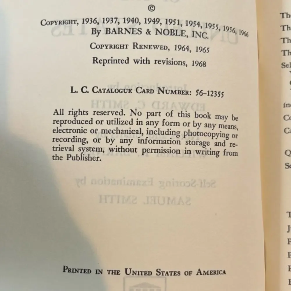 Vintage 1968 The Constitution of the United States, w/Exam, Barnes & Noble, PB